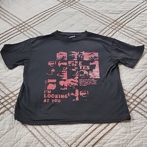 SHEIN Black Short Sleeve Tee with Red Graphic